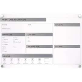 Ghent Graphics Slide Changeable Glassboard w/ Standoffs, Horizontal, 18"H x 24"W