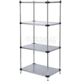 Nexel Galvanized Steel, 5 Tier, Solid Shelving Starter Unit, 48"Wx18"Dx86"H