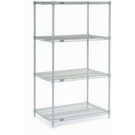 Nexel Shelving Wire Shelving Starter Unit, 42"W x 21"D x 63"H