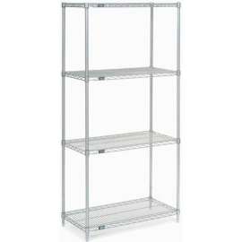 Nexel Poly-Z-Brite, 5 Tier, Wire Shelving Starter Unit, 48"W x 21"D x 63"H