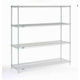 Nexel Shelving Wire Shelving Starter Unit, 54"W x 21"D x 74"H