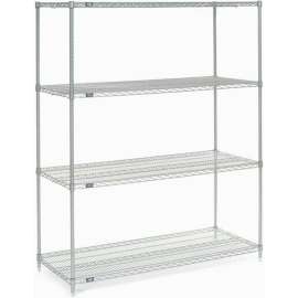 Nexel Poly-Z-Brite, 5 Tier, Wire Shelving Starter Unit, 54"W x 21"D x 74"H