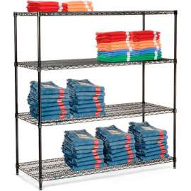 Nexel Shelving Wire Shelving Starter Unit, 54"W x 21"D x 86"H