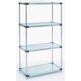 Nexel Galvanized Steel, 4 Tier, Solid Shelving Starter Unit, 24"Wx24"Dx86"H