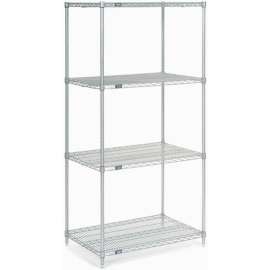 Nexel Poly-Z-Brite, 5 Tier, Wire Shelving Starter Unit, 30"W x 24"D x 63"H