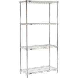 Nexel Shelving Wire Shelving Starter Unit, 36"W x 24"D x 86"H