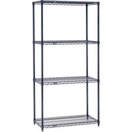 Nexel Nexelon, 5 Tier, Wire Shelving Starter Unit, 48"W x 24"D x 74"H