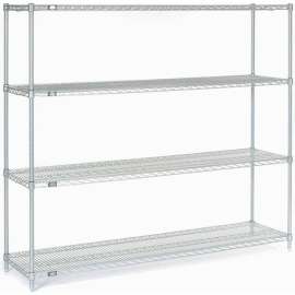 Nexel Shelving Wire Shelving Starter Unit, 60"W x 24"D x 63"H