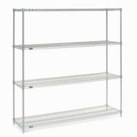 Nexel Stainless Steel, 5 Tier, Wire Shelving Starter Unit, 60"W x 24"D x 63"H