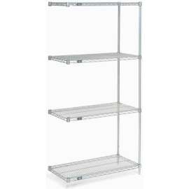Nexel Poly-Z-Brite, 5 Tier, Wire Shelving Add-On Unit, 48"W x 18"D x 63"H