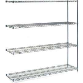 Nexel Nexelon, 5 Tier, Wire Shelving Add-On Unit, 72"W x 18"D x 86"H