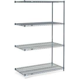 Nexel Nexelon, 5 Tier, Wire Shelving Add-On Unit, 36"W x 21"D x 63"H