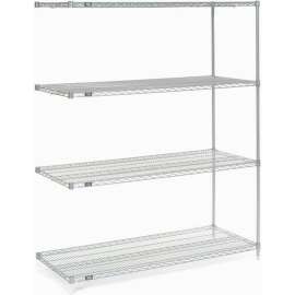 Nexel Poly-Z-Brite, 5 Tier, Wire Shelving Add-On Unit, 72"W x 24"D x 74"H