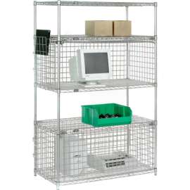 Nexel Chrome, Wire Shelving Unit, 1 Enclosure, 36"W x 18"D x 74"H
