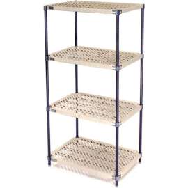 Nexel Shelving Vented Plastic Mat Shelving Unit, 30"W x 21"D x 74"H