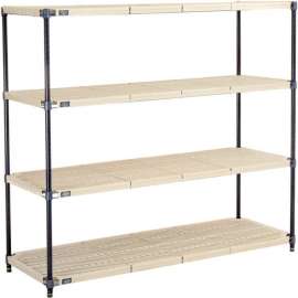 Nexel Shelving Vented Plastic Mat Shelving Unit, 60"W x 21"D x 74"H