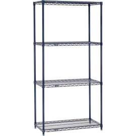 Nexel Nexelon, 4 Tier, Wire Shelving Starter Unit, 36"W x 21"D x 54"H