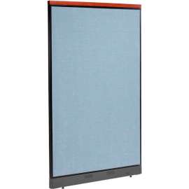 Interion Deluxe Non-Electric Office Partition Panel with Raceway, 48-1/4"W x 101-1/2"H, Blue