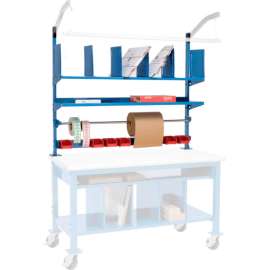 Global Industrial Upright Kit For Packing Workbench, 72"W, Blue