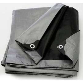 BOEN Heavy Duty Tarp 14x14 Weave, 20' x 40' Silver/Black - ST-2040