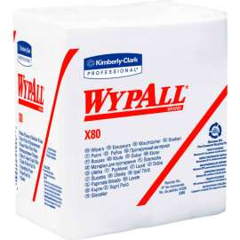Wypall X80 Hydroknit Wipes 1/4 Fold, 12-1/2' x 13", White 50 Wipes/Pack 4/Case - KIM41026