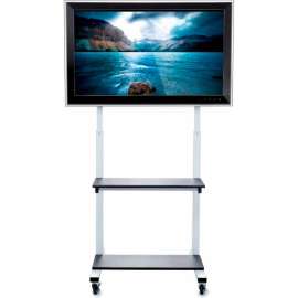 Luxor Crank Adjustable Flat Panel TV Cart For 32"-80" TVs, White