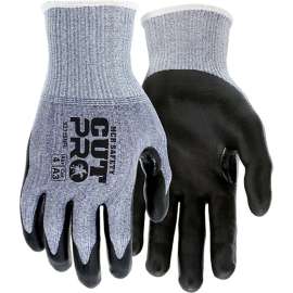 MCR Safety Cut Pro Gloves, Nitrile Palm/Fingers, Abrasion 4, Puncture 4, 1 Pair