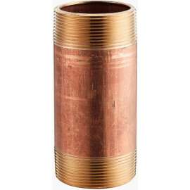 3/4 In. X 1-1/2 In. Lead Free Seamless Red Brass Pipe Nipple - 140 PSI - Sch. 40 - Domestic
