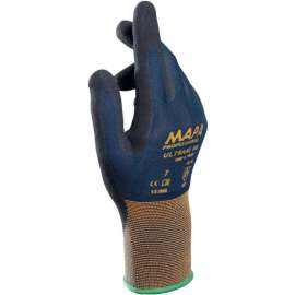 MAPA Ultrane 500 Grip & Proof Nitrile Palm Coated Gloves, Lt Weight, 1 Pair, Size 6, 500416
