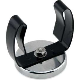 Master Magnetics Ceramic Clip-It Magnet RB50BVCC w/Attached Black Clip 35 Lbs. Pull Chrome Plating