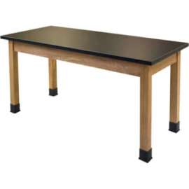 NPS - Wood Series Solid Ash 72"L x 24"W x 36"H Science Table with Phenolic Top