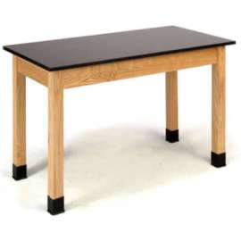 NPS - Wood Series Solid Ash 60"L x 30"W x 30"H Science Table with Phenolic Top