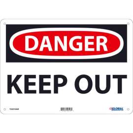 Global Industrial; Danger Keep Out, 10x14, Aluminum