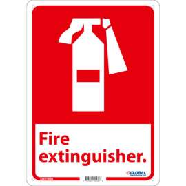 Global Industrial Fire Extinguisher Sign, 14x10, Rigid Plastic