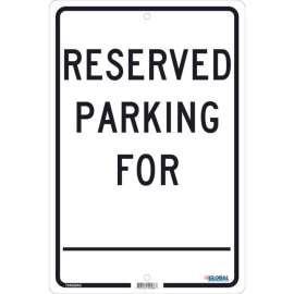 Global Industrial Reserved Parking For, 18x12, .080 Aluminum