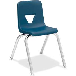 Lorell 16" Stacking Student Chair - Navy - 4/Pack