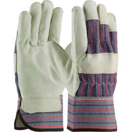 PIP Top Grain Cowhide Leather Palm Gloves, Regular Grade, Safety Cuff, S - 12 Pairs