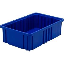Quantum Storage Dividable Grid Container, 16-1/2"L x 10-7/8"W x 5"H, Blue, Polyprolylene