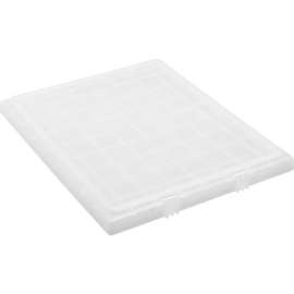 Quantum Storage Genuine Stack & Nest Tote Clear Lid, Polyprolylene, 19-1/2"L x 15-1/2"W x 1"H
