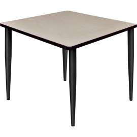 Regency Kahlo 36" Square Multipurpose Breakroom Tapered Leg Table, Maple/ Black
