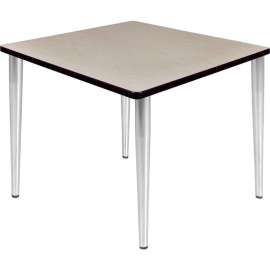 Regency Kahlo 36" Square Multipurpose Breakroom Tapered Leg Table, Maple/ Chrome