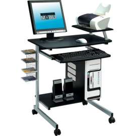 Techni Mobili Compact Graphite Gray Computer Desk, 27-1/2"W x 19"D x 36"H