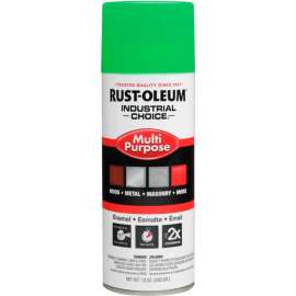 Rust-Oleum Industrial 1600 System Gen Purpose Enamel Aerosol, Fluorescent Green, 12 oz. - 1632830