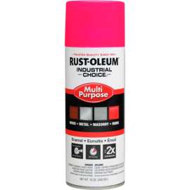 Rust-Oleum Industrial 1600 System Gen Purpose Enamel Aerosol, Fluorescent Pink, 12 oz. - 1659830