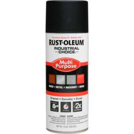 Rust-Oleum Industrial 1600 System General Purpose Enamel Aerosol, SemiFlat Black, 12 oz. - 1678830