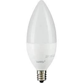 Sunlite LED B11 Bulb, Frosted Torpedo Tip, 120V, 7W, Candelabra Screw Base, 5000K, Daylight