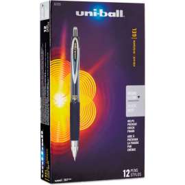 uni-ball Signo 207 Retractable Gel Pen - Black Ink - 0.5 mm Point - Dozen