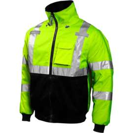 Tingley J26002 Bomber Hooded Jacket, Fluorescent Yellow/Green/Black, 2XL