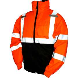 Tingley J26119 Bomber II Hooded Jacket, Fluorescent Orange/Red/Black, Large