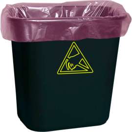 Dissipative Anti-Static Liners WBASLP Pink, 7-10 Gal, 100 Liners/Pack